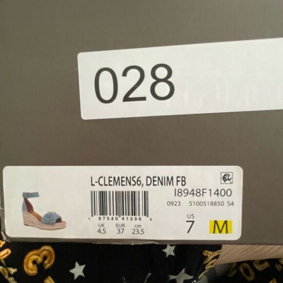 Franco Sarto Clemens Espadrille Sandal Denim Flower Ankle Strap Platform Wedge 7 - Picture 10 of 11